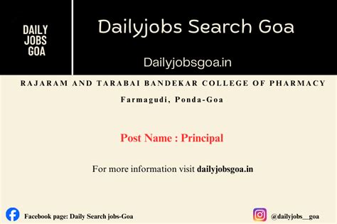Rajararam and Tarabai Bandekar College of Pharmacy Recruitment 2026 ...