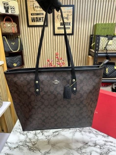 COAC H TOTE SLING WITH ORIGINAL BOX AND DUST BAG (coffee)