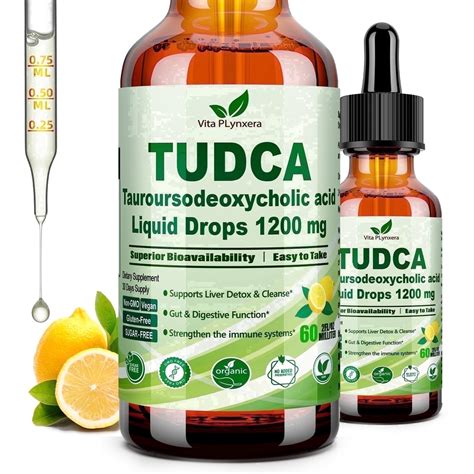 Vitaplynxera TUDCA 1200mg Liquid Drops | Bile Salts Supplement for Liver Support, Gallbladder ...