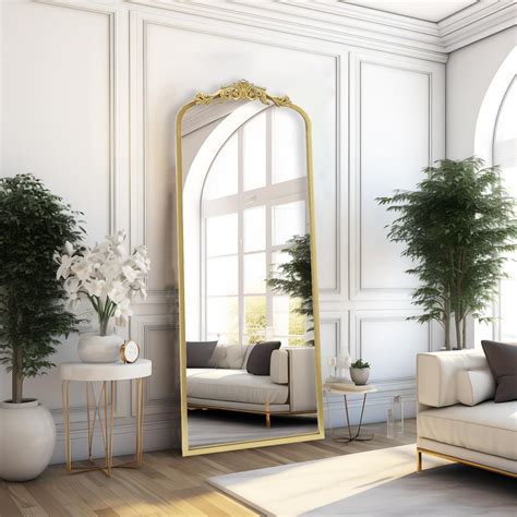 AIXI HOME Gold Arched Full Length Mirror, 22"x65" Elegant Vintage Floor ...