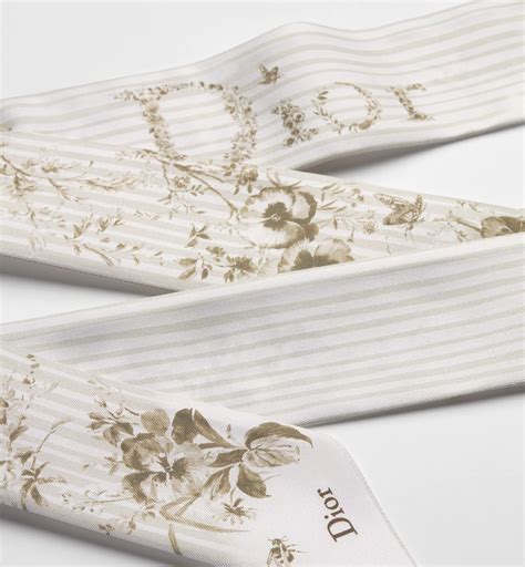 Dioriviera Toile de Jouy Floral Garden Mitzah Scarf White and Beige ...