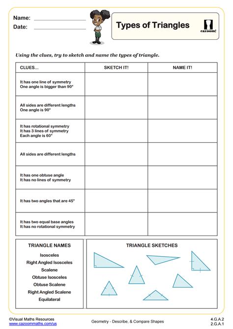 Worksheet Types Of Triangles | AlphabetWorksheetsFree.com