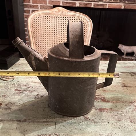 Vintage #4 Galvanized Watering Can Garden Art Flower Planter w ...