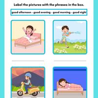 Greetings Worksheet - Class 1 English - PDF with Answers CBSE