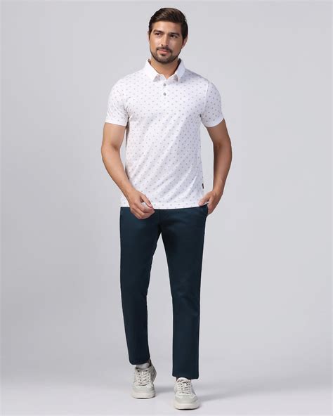 Polo White Printed T-Shirt - Sky | Blackberrys | Krishnarajupuram ...