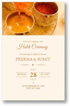 paperoni Custom 9x6 Haldi, Sangeet & Welcome Card | Single-Sheet Regal ...