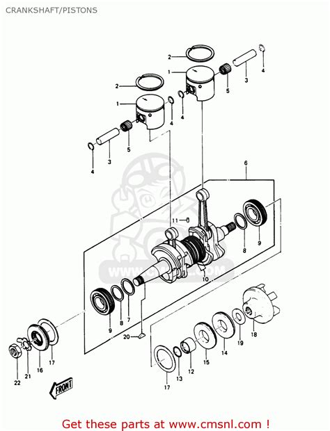 Kawasaki JS550-A8 JETSKI550 1989 USA CRANKSHAFT/PISTONS - buy original CRANKSHAFT/PISTONS spares ...
