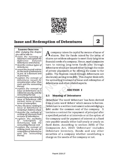 Issue and Redemption of Debentures: Key Concepts and Accounting Entries ...