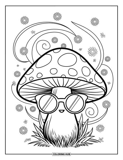 125+ Omalovánky hippie houbiček pro děti i dospělé (Zdarma)