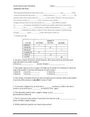 Atoms and Isotopes Worksheet.doc - Atoms and Isotopes Worksheet Name: 2 ...
