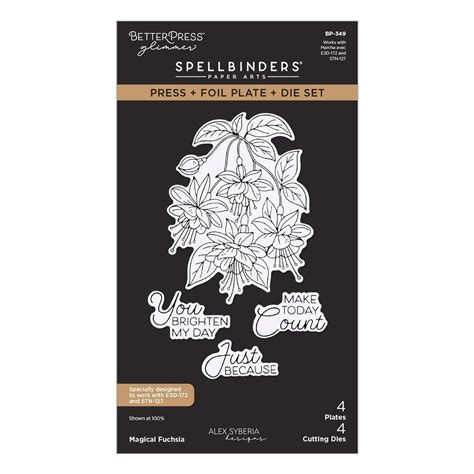 Spellbinders - Magical Fuchsia Press + Foil Plate & Die Set by Alex Syberia Designs | HobbyMaker