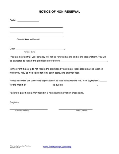 Sample Letter For Not Renewing Lease To Landlord - Templates Sample ...