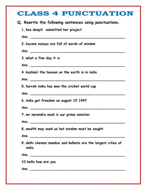 Punctuation Worksheets Ks2 Pdf