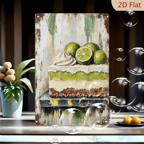 1pc Metal Wall Art, 8x12 Inches, Layered Key Lime Dessert & Limes ...