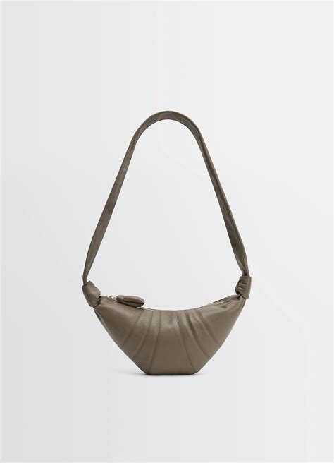 SMALL CROISSANT BAG - Dark Khaki - Soft Grained Leather - Unisex | LEMAIRE