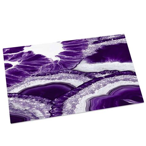 Abstract Marble Texture Door Mat 20x31.5 Inch White Dark Purple Cracke ...