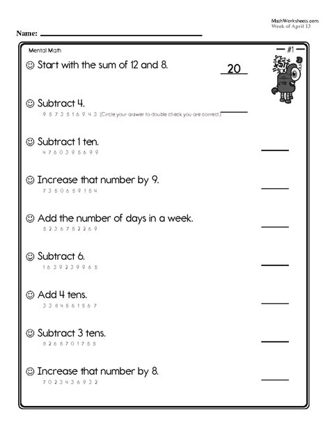 Math Worksheets for Grade 2 - Week of April 13 - Studocu