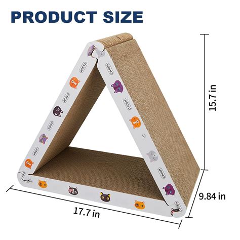 Cat Scratcher Board - Foldable Triangle 6 Usable Sides Scratchers For Indoor Cats Durable ...