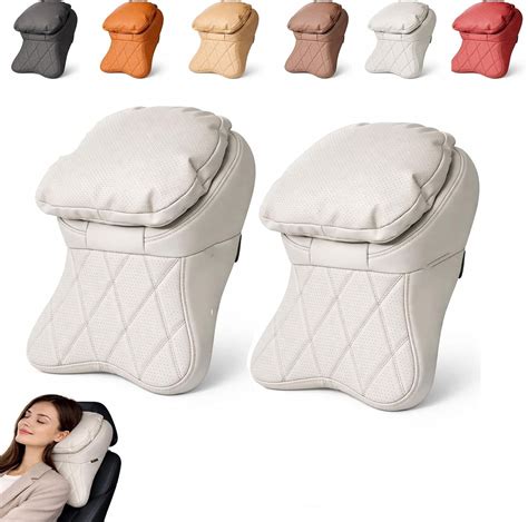 Aviation-Grade PU Leather Car Headrest, Memory Foam Neck Pillow for Driving Seats, Gaming Chairs ...