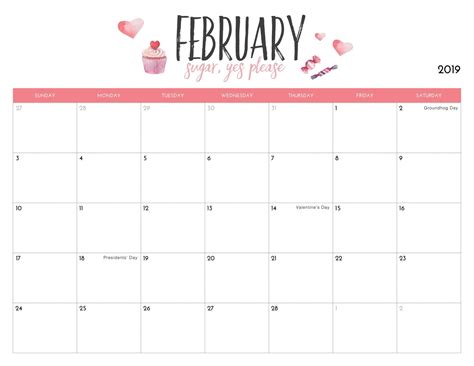 Free Printable February Calendars - Auto News
