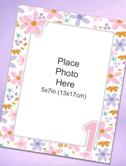 Floral 8x10in (13x17cm) Birthday Frame Ages 1-5