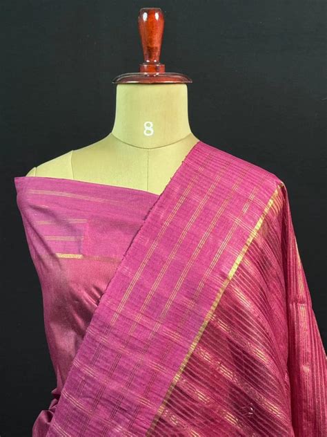 Stylish Semi Tussar Linen Silk Saree – Sanjar Creation