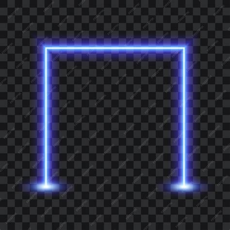 Neon-Quadratrahmen mit leuchtender Grenze auf transparenter ...