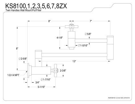 WALL MOUNT POT FILLER KITCHEN FAUCET in OIL RUBBED BRONZE - KFKS8105ZX ...