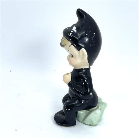 Vintage Pixie Elf Black Outfit Figurine Original Tag Japan | #4881543937