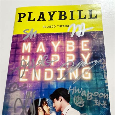 Maybe Happy Ending Full Cast Signed Playbill - Darren Criss & Helen J Shen