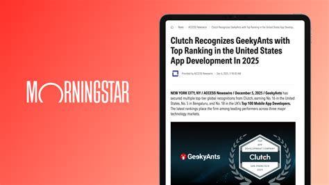 Morningstar Features GeekyAnts: 2025 Clutch Global Leader