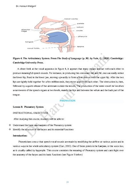 Phonetics Lesson 8: Understanding the Phonatory System (Course Code: N ...