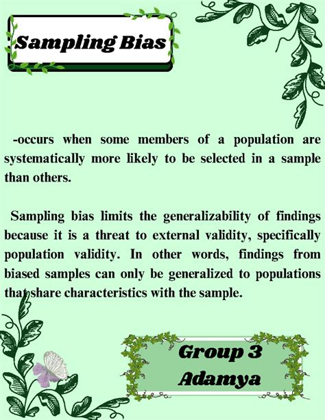 Sampling Bias and Its Impact on Research Validity - Studocu