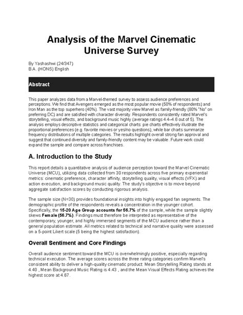 B.A. (HONS) English: Analysis of Audience Preferences in MCU Survey ...