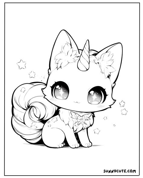 Cat Unicorn Coloring Page | Kawaii Unicorn Coloring Pages in 2026 | Unicorn coloring pages ...