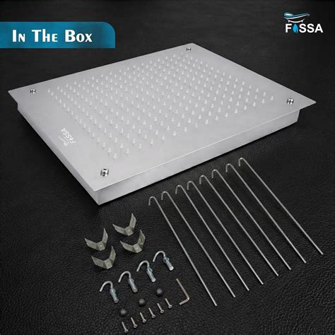 304 Stainless Steel Rainfall Overhead Shower | 20×20 Inch – Fossa Home