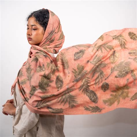 Blush Eri Silk Scarf – Handcrafted Natural Silk Stole – Brown Living™