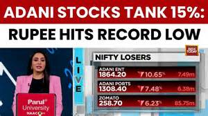 Market crash: Adani stocks plunge 15% as rupee hits record low of 91.95 ...