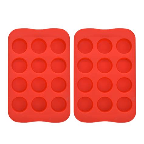 Byujiro 2-Pack 12-Cavity Round Silicone Ice Mold Reusable Ice Making ...