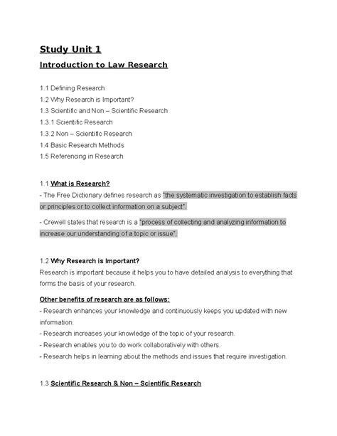 IRM1501: Introduction to Research Methodology - Study Unit 1 Overview ...