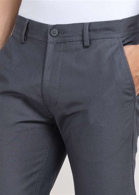 PETER ENGLAND Slim Fit Men Grey Trousers - Buy PETER ENGLAND Slim Fit ...