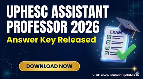 UPHESC Assistant Professor Answer Key 2026 Released – Download & Check ...