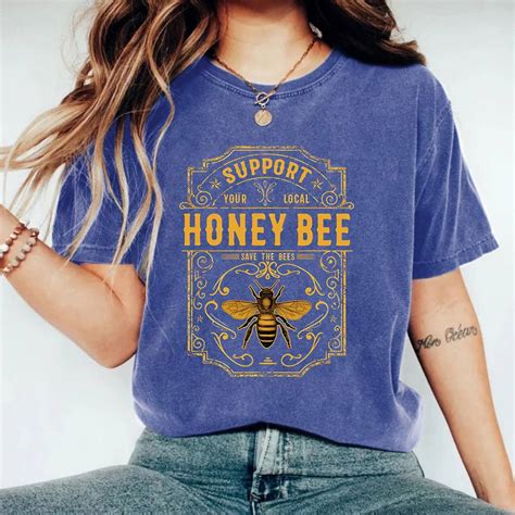 Wholesale Vintage Honey Bee Graphic Tee Wash T-Shirt for your store - Faire