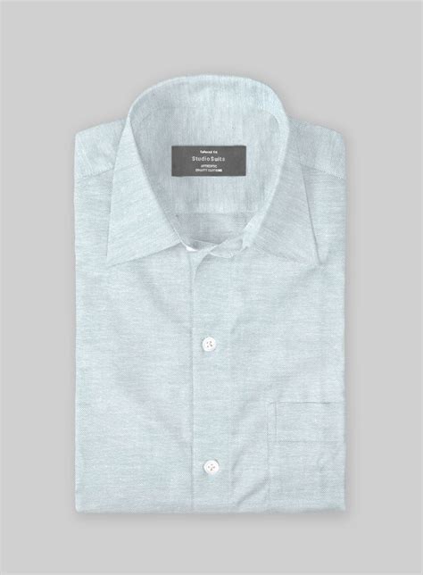 Glacier Silver Dobby Cotton Lycra Shirt – StudioSuits