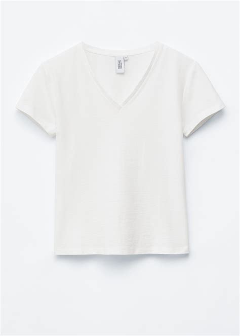 Cotton V-neck T-shirt - White - T-shirts - & Other Stories GG