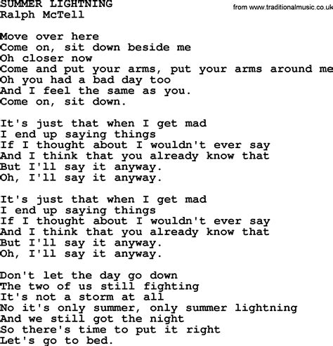 The Lightning Tree Song Lyrics – YWOJ