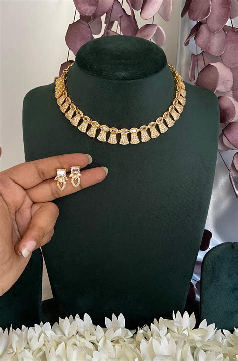 Gia Diamond Look Alike Necklace Set – The Golden Gossip Store