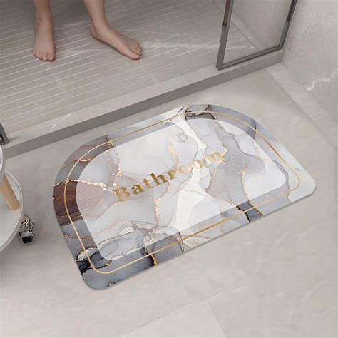 BAOPAI Bathroom Mat Diatomaceous Earth Absorbent Floor Mat Quick Dry ...