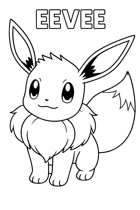 Cute Eevee Pokémon Coloring Page – Free Printable | Disegni da colorare ...