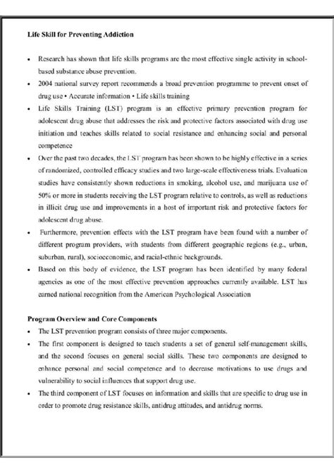 Life Skills for Addiction Prevention: Insights and Strategies (LST 2004 ...